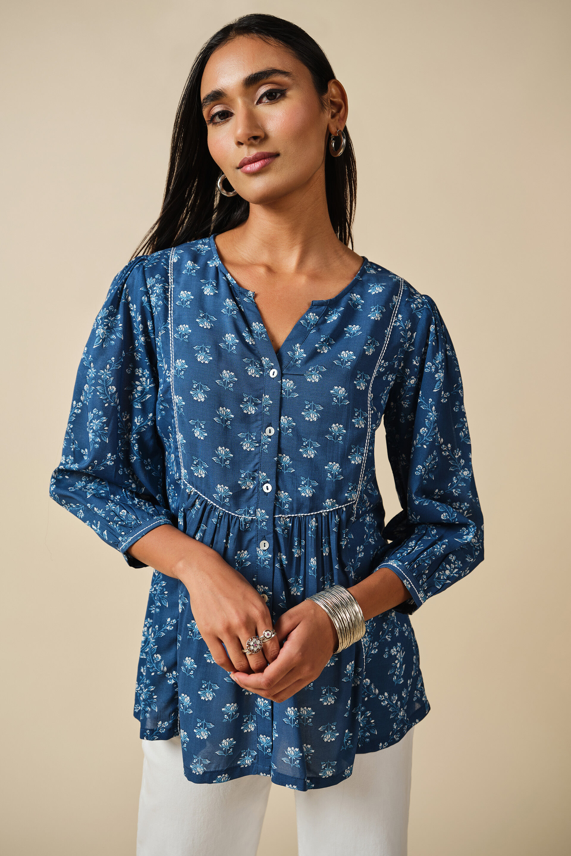 Blue Bahar Top, Blue, image 3