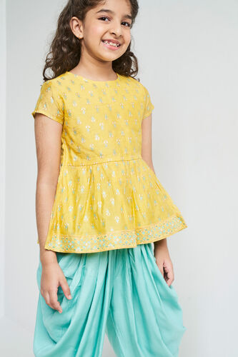 Yellow Khadi Curved Suit, Yellow, image 5