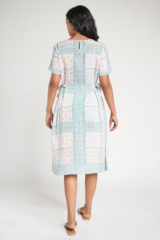 3 - Mint Floral Printed A-Line Dresse, image 3