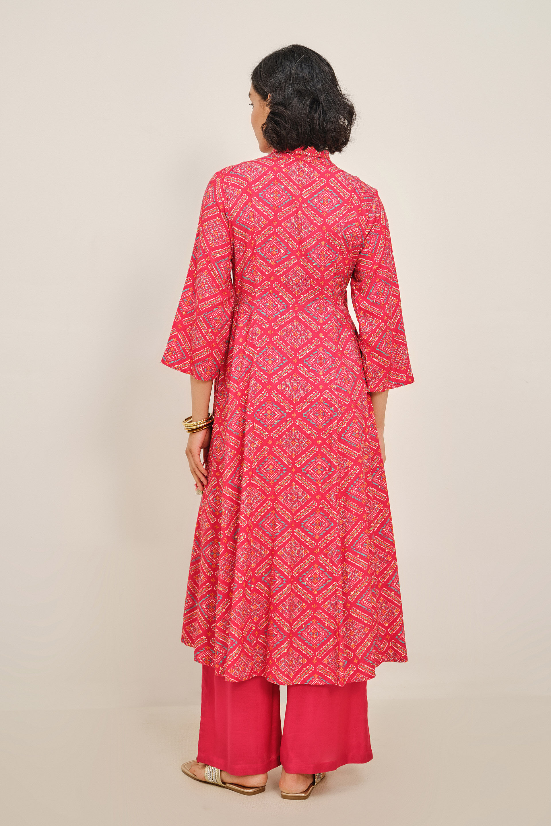Laal Guldasta Kurta Set, Red, image 5