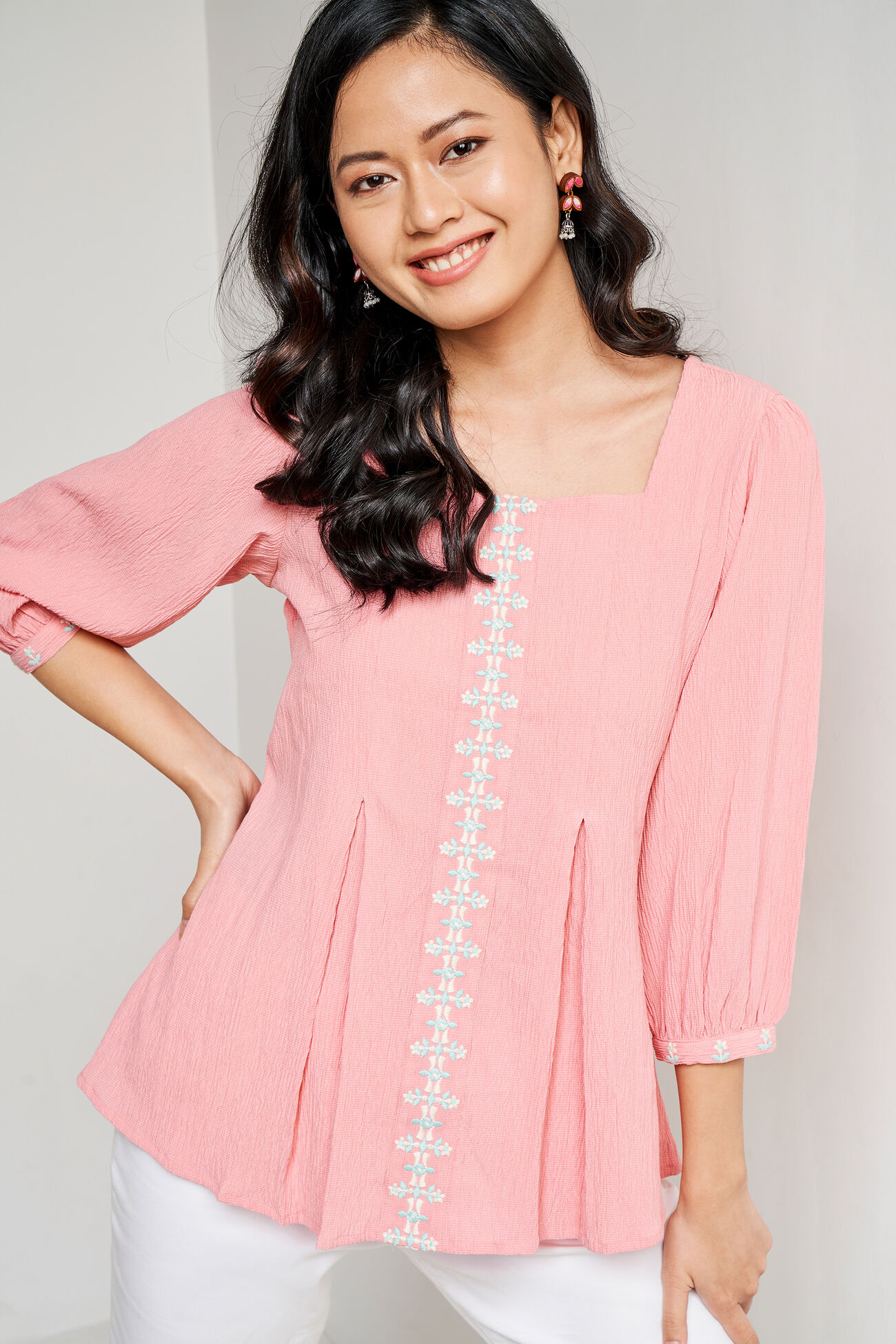 Solid Flared Top, Pink, image 1