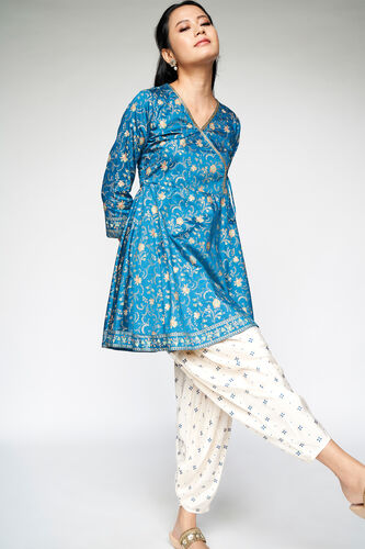 5 - Midnight Blue Embroidered Fit and Flare Suit, image 5