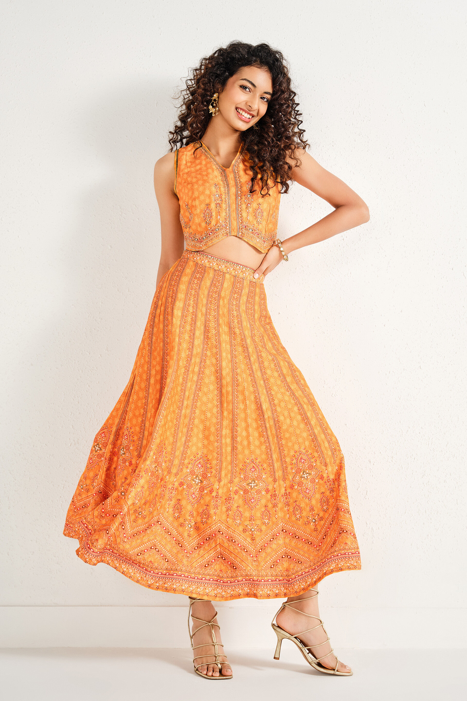 Mohini Mustard Skirt Set, Yellow, image 2
