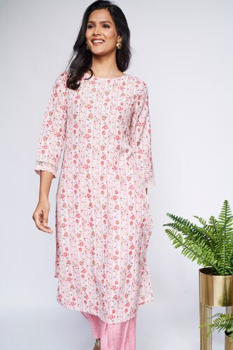1 - Light Pink Floral Straight Suit Set, image 1