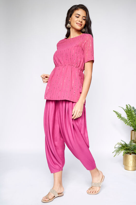 2 - Rose Pink Regular A-Line Dhoti Set, image 2