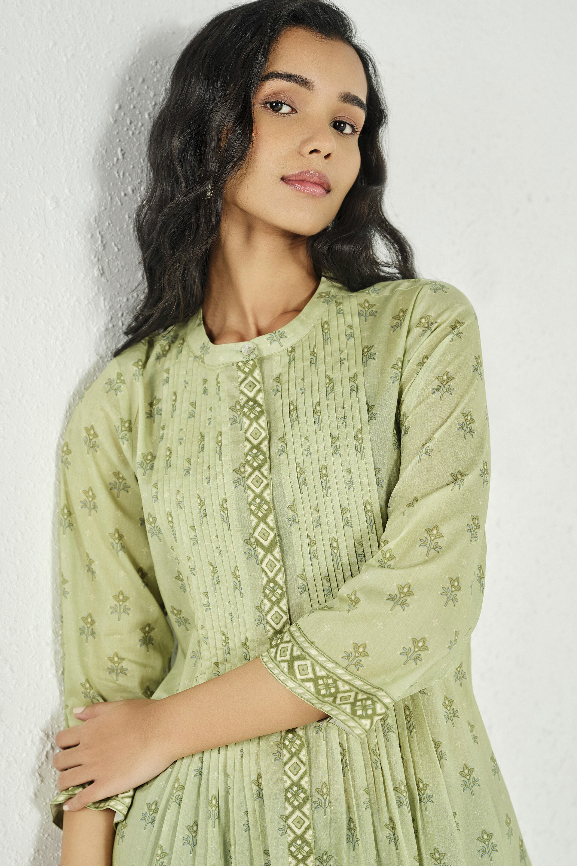 Spring Green Cotton Tunic, Green, image 2