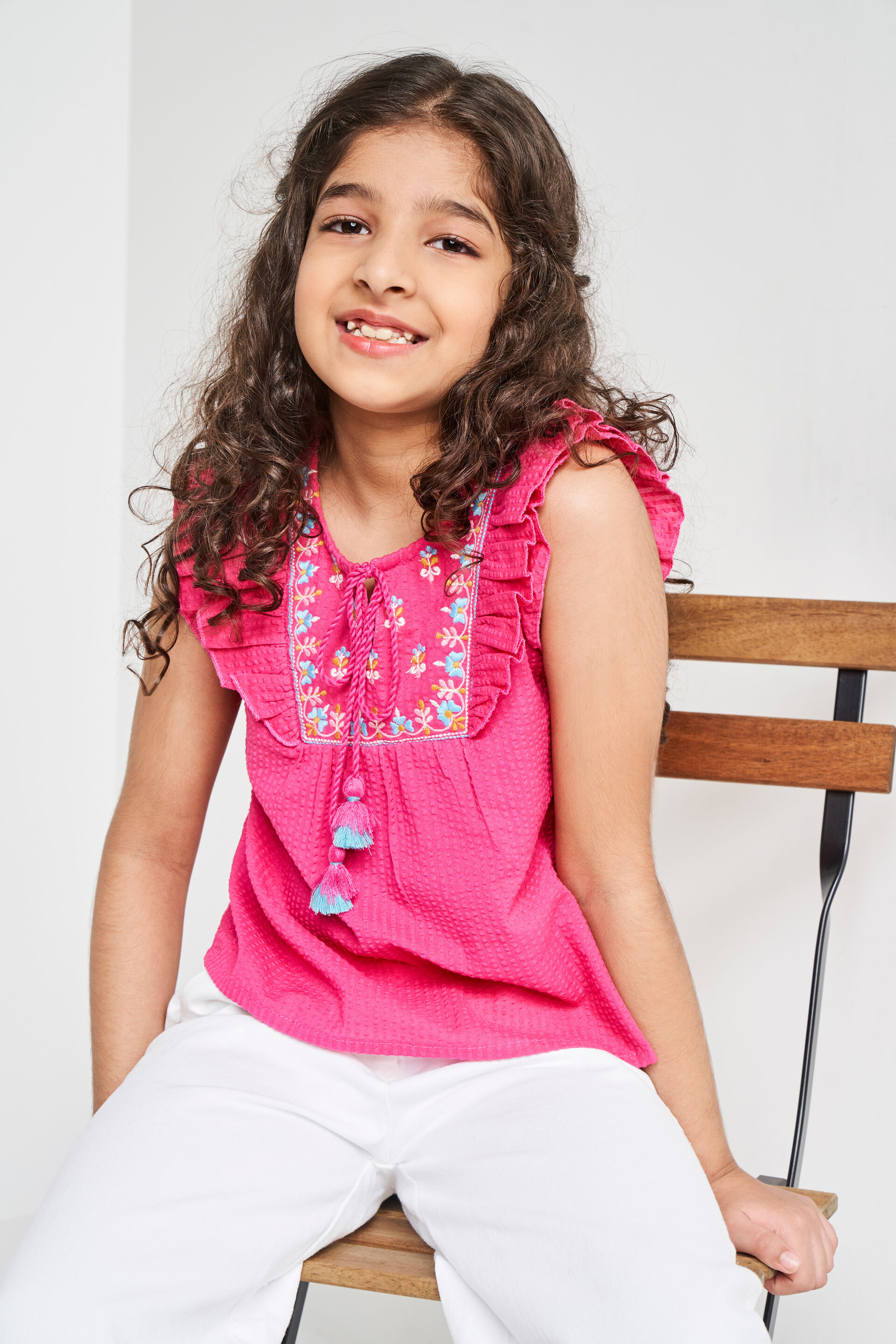 Pink Floral Flared Top, Pink, image 4