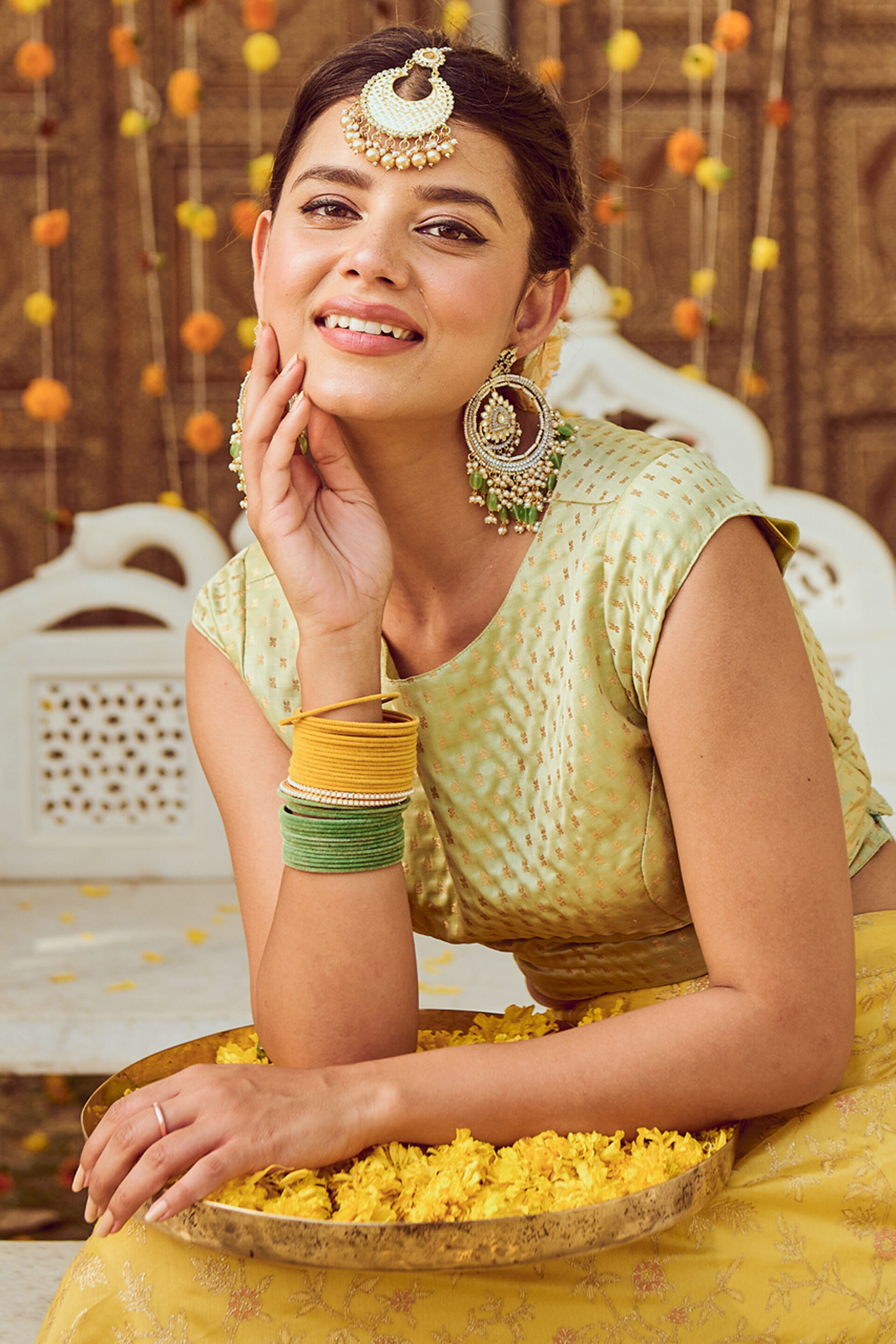 Sage Green Jacquard Cropped Top, Sage Green, image 2