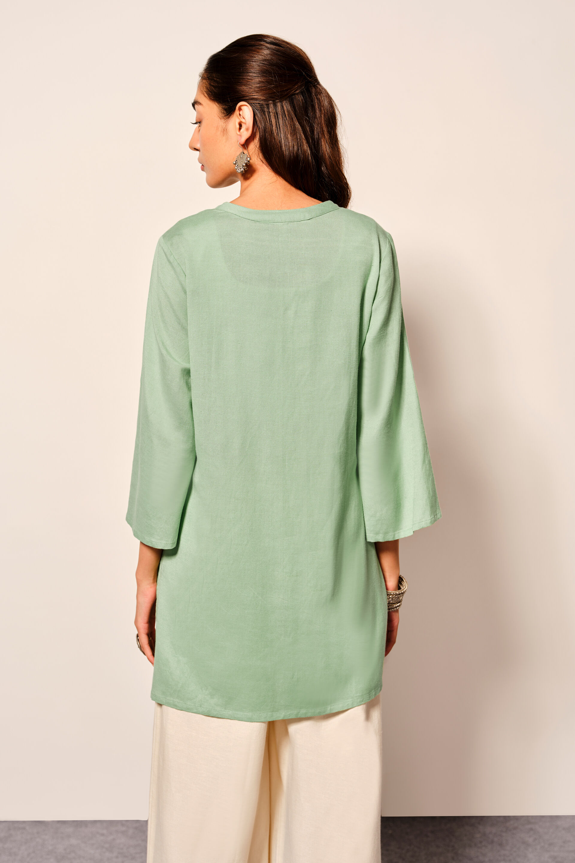 Sage Green Viscose Blend Tunic, Sage Green, image 5