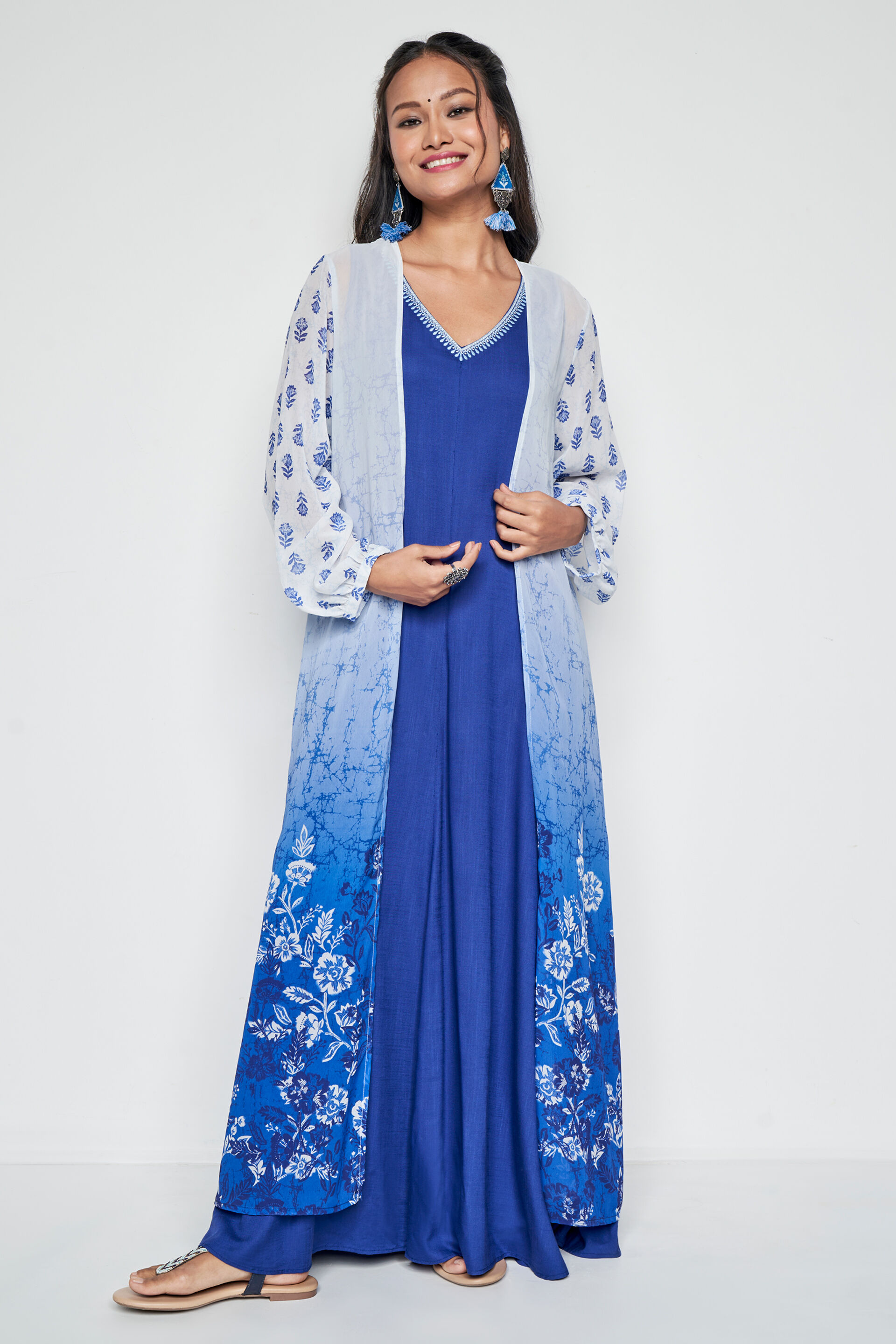 Buy Ethnic Dresses for Women Online Long Printed Dresses at Global Desi