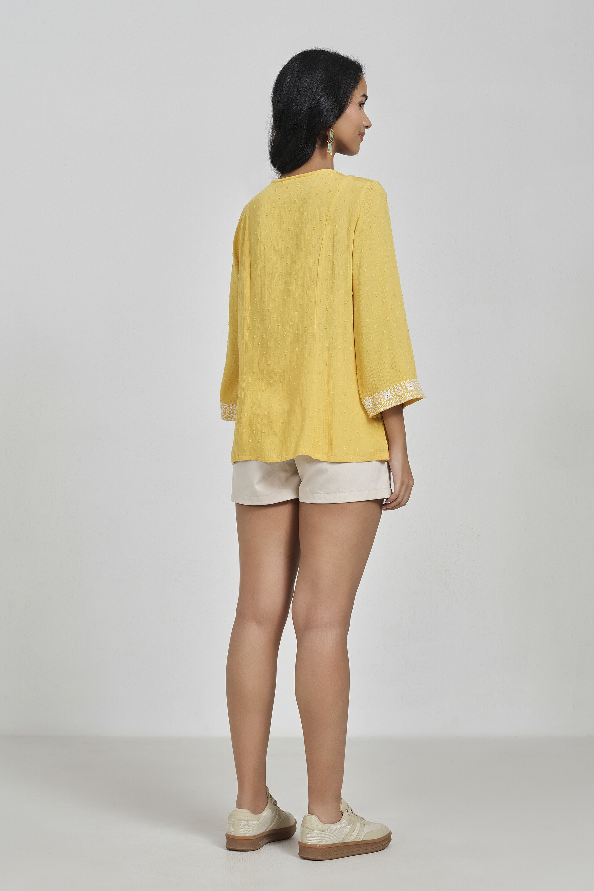 Eva Mustard Embroidered Top, Mustard, image 5