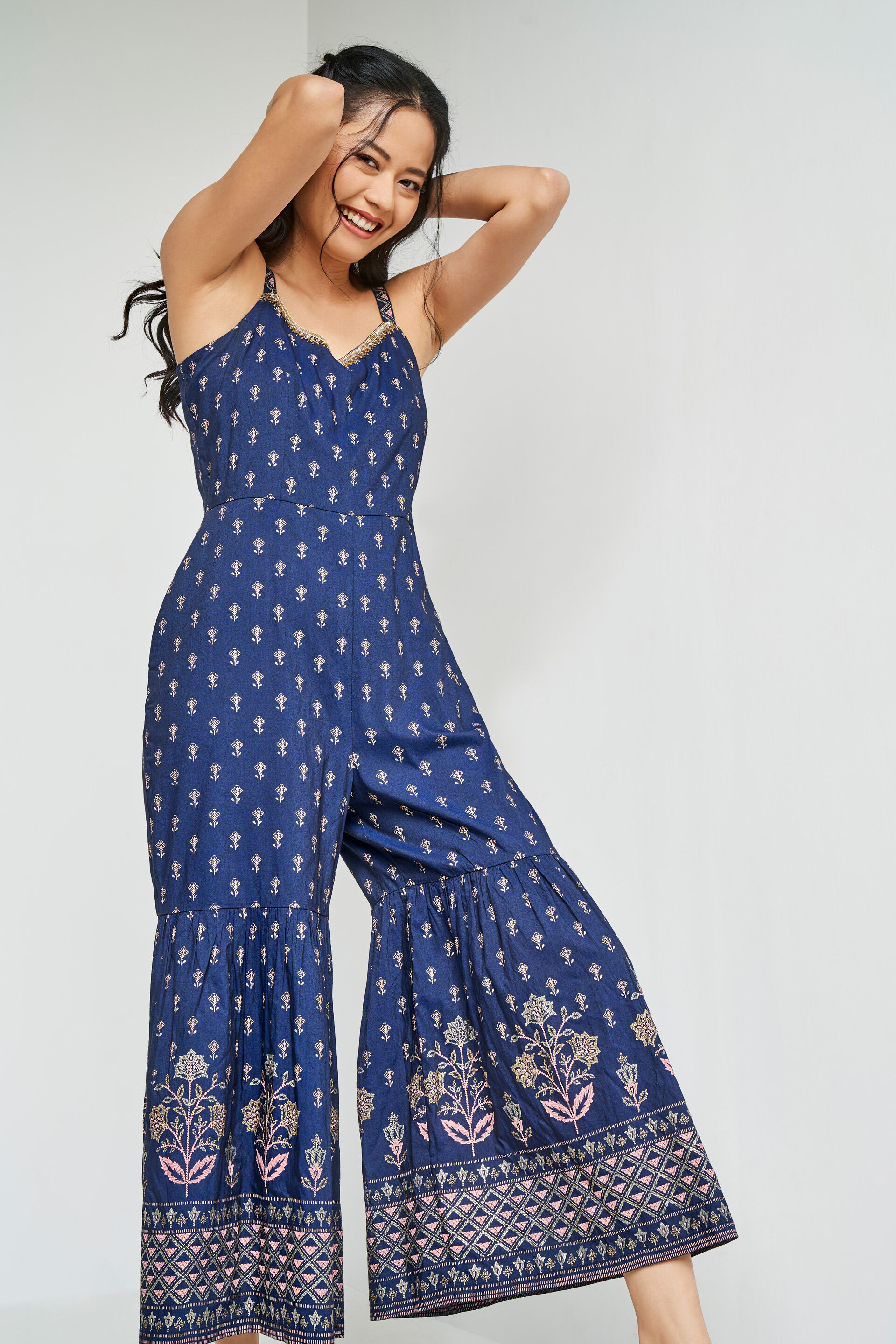 Global desi blue store jumpsuit