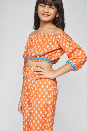 1 - Orange Floral Cropped Suit, image 1