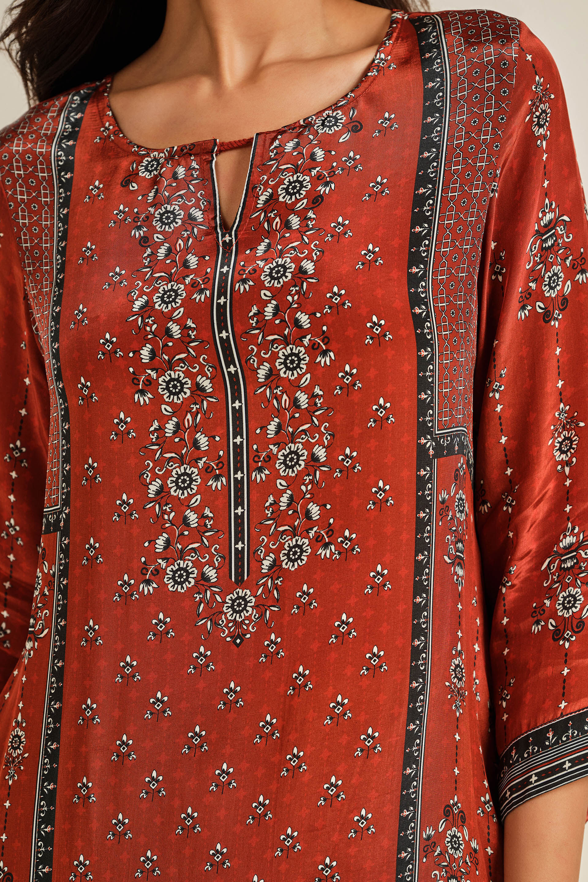 Shaam Sky Rust Kurta Set, Rust, image 6