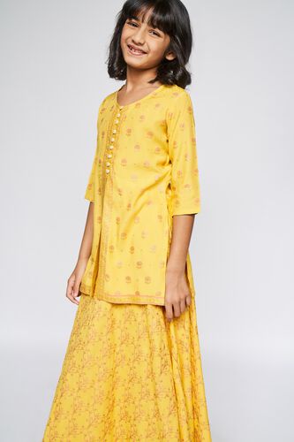 2 - Mustard Floral Straight Suit, image 3