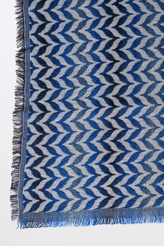 Blue Acrylic Print Scarf, , image 2