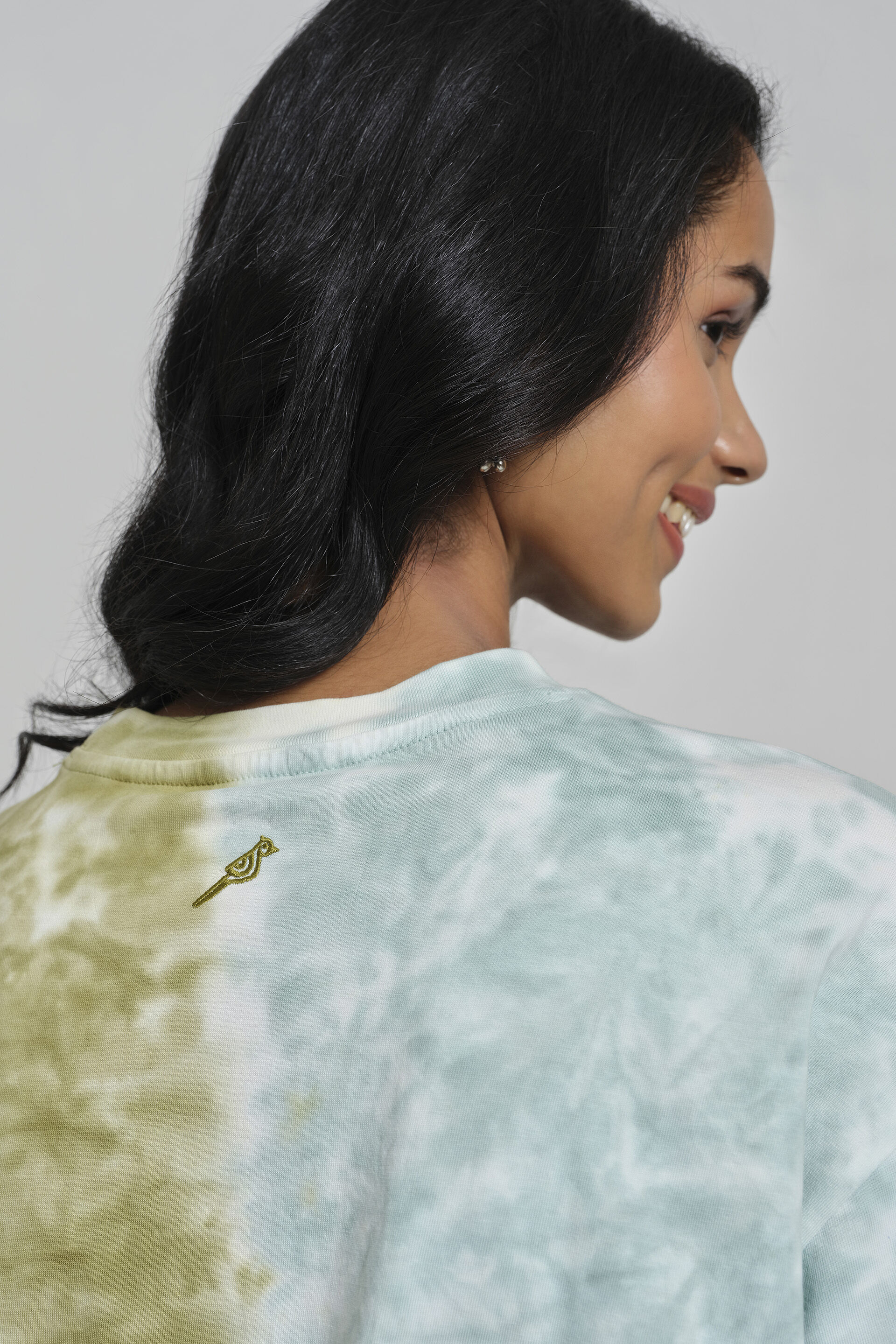 Split Tone Cotton T-Shirt, Teal, image 4