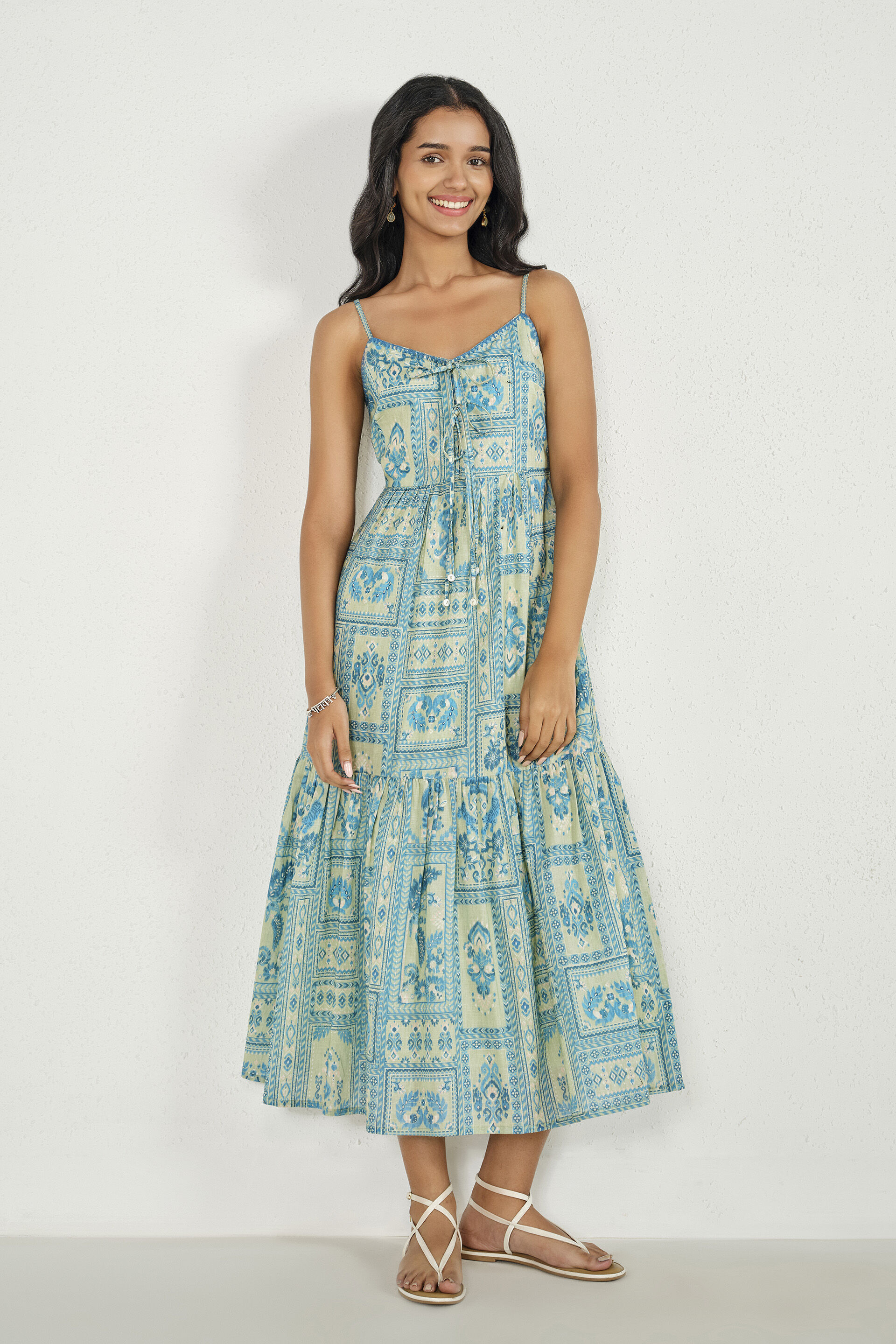 global desi blue maxi dress Printed Dress Global Desi Maxi Dresses Online Sky Blue Printed Maxi Dress  Indian Dresses Online Shop