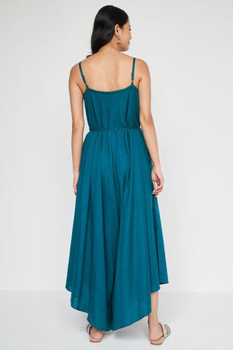 Teal Solid Flared Jump Suit, Teal, image 5