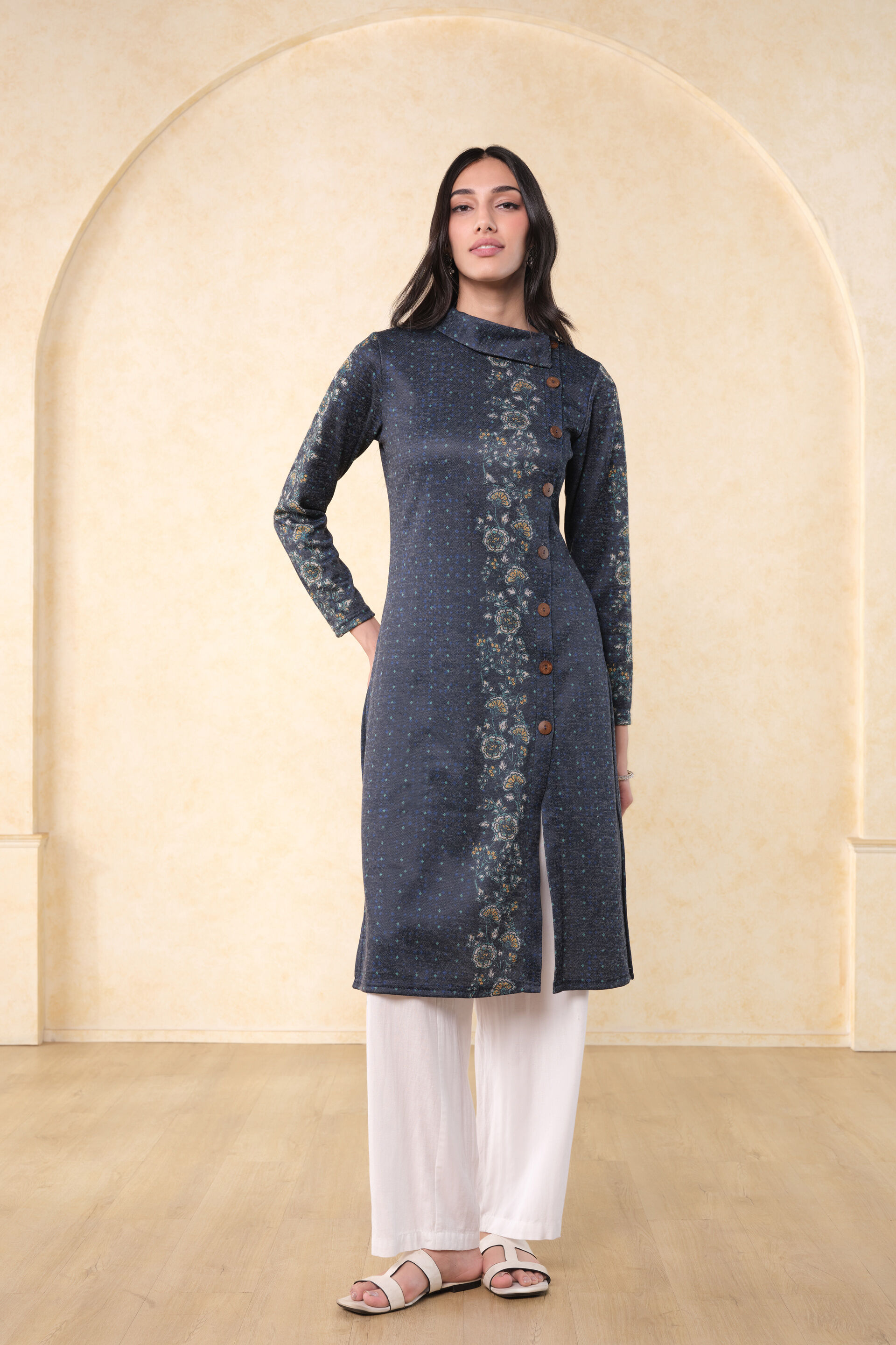 Phool Bahar Tunic, Indigo, image 2