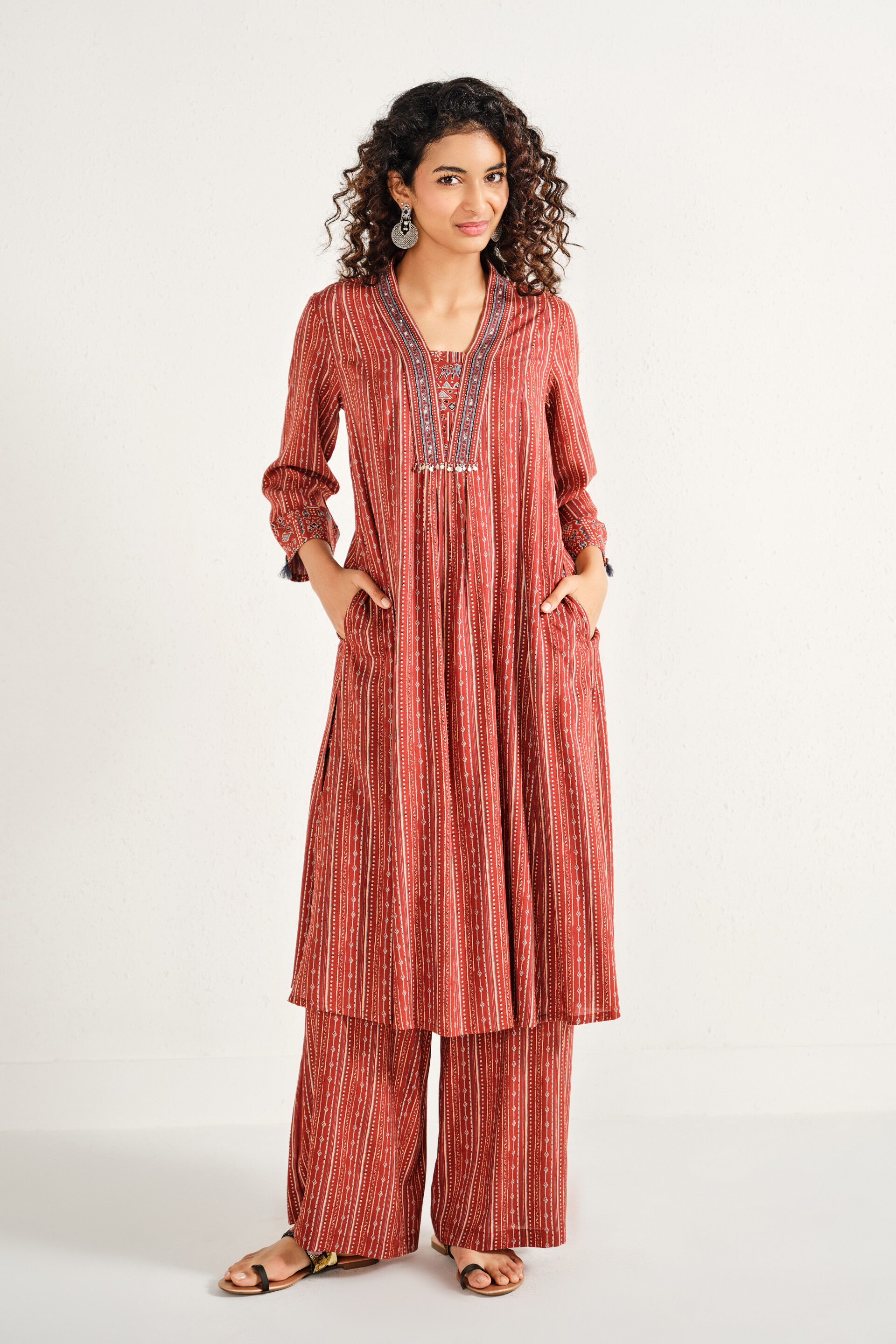 Ruhaani Rust Kurta Set, Rust, image 2