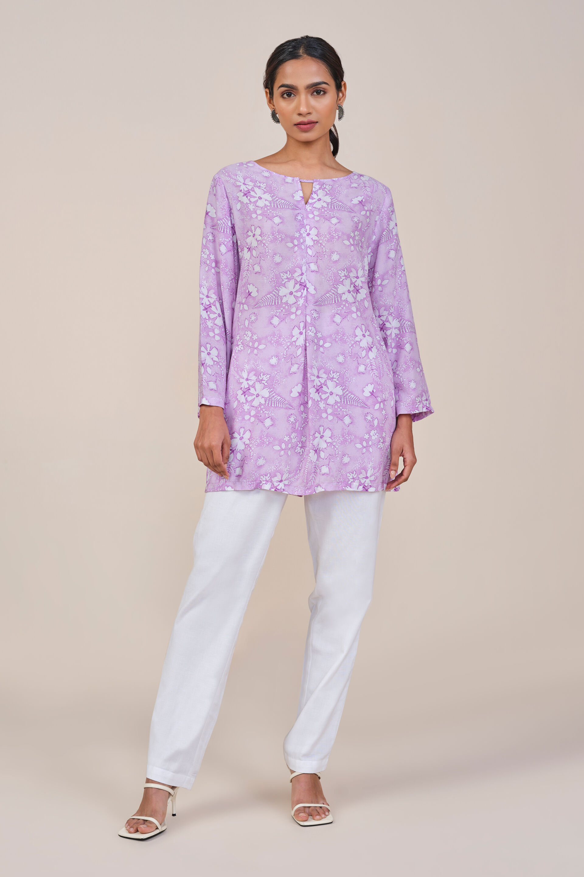Lilac Floral Top, Lilac, image 7