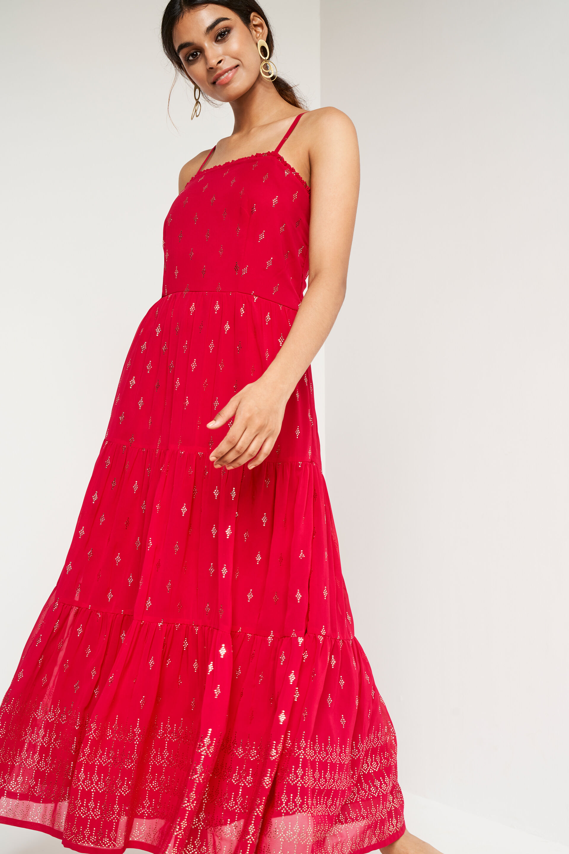 Buy Hot Pink Ethnic Motifs Flared Gown Online at Best Price at