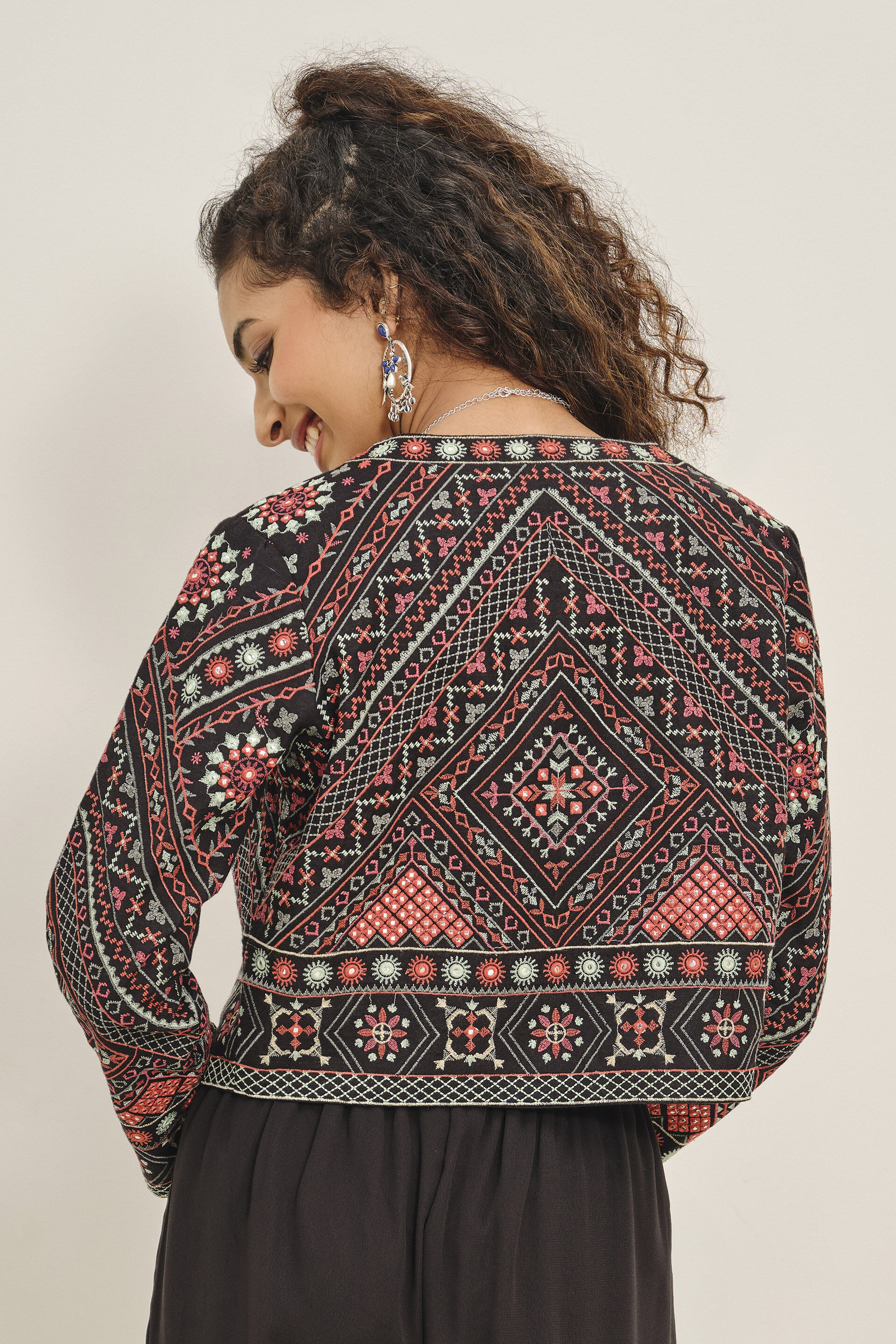 Embroidered Black Jacket, Black, image 5