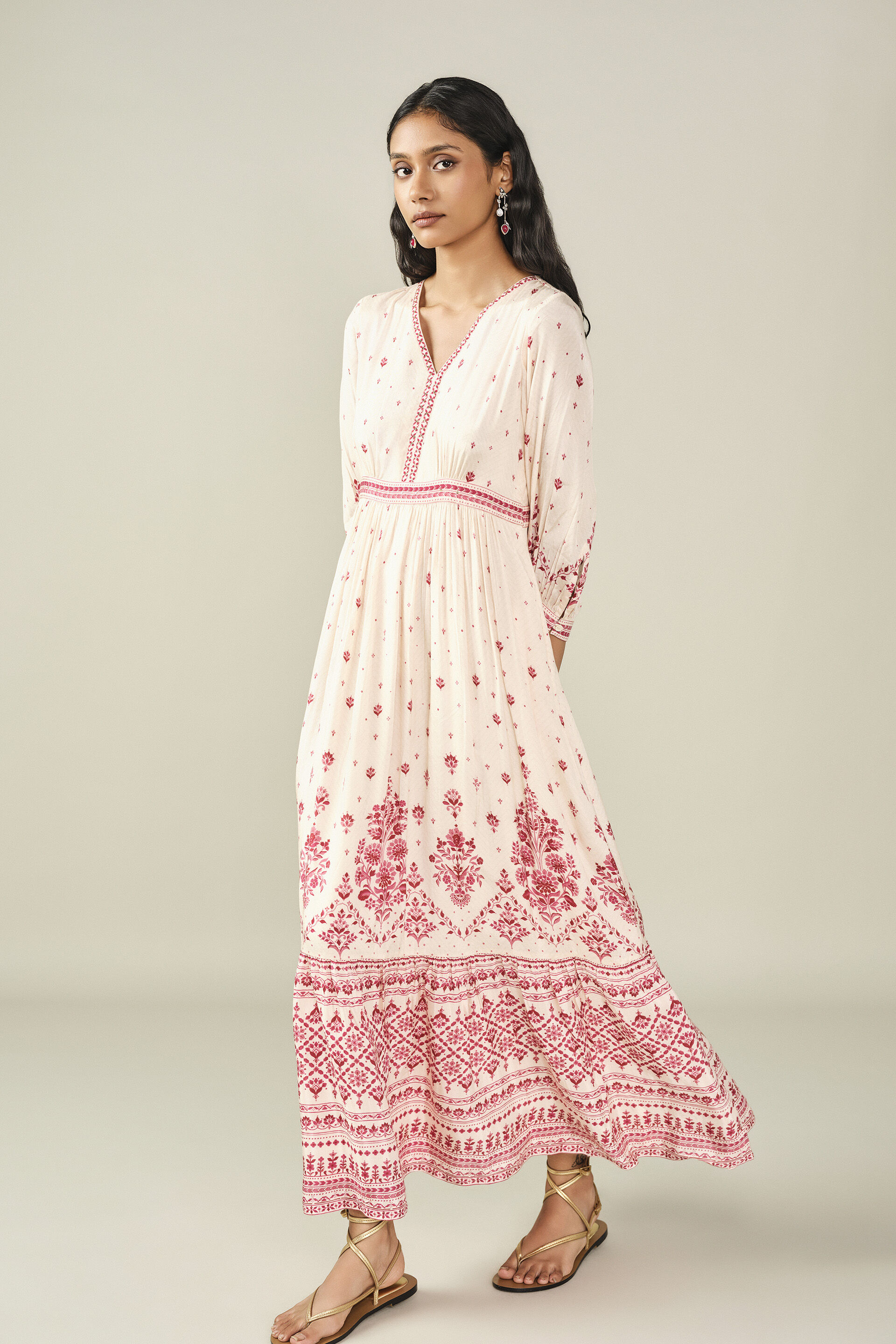 Tiered Maxi Dress in White, White, image 2