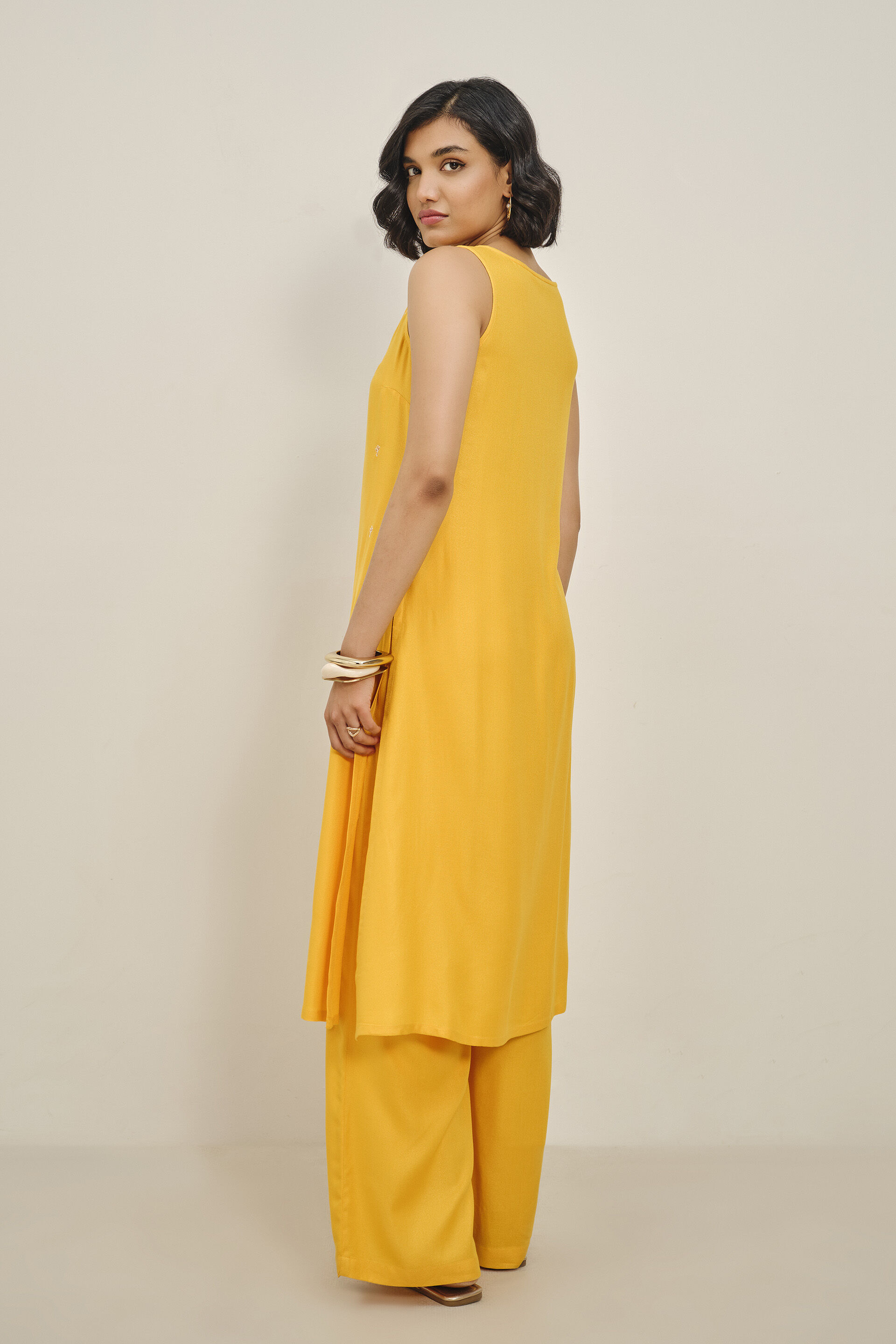 Suryaphool Yellow Kurta Set, Yellow, image 3