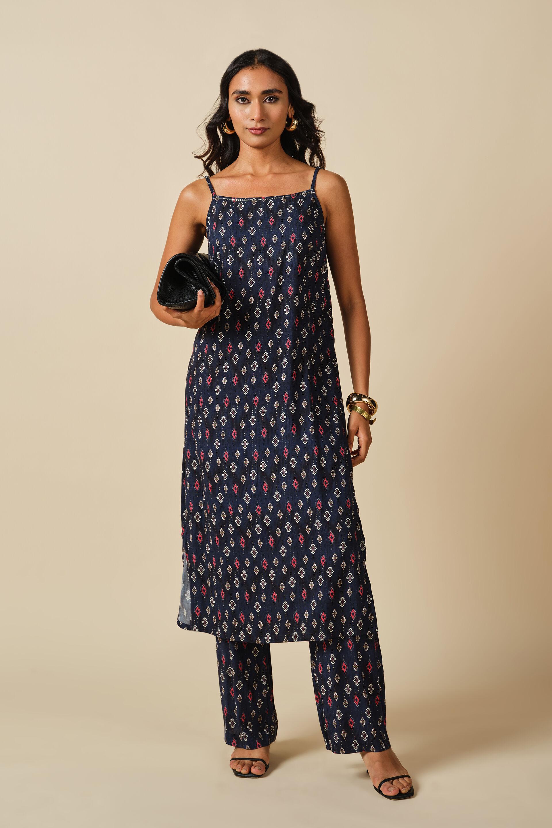 Shaam Rang Kurta Set, Blue, image 3