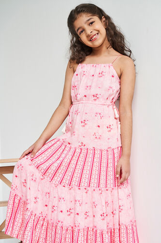 Pink Floral Flounce Gown, Pink, image 1