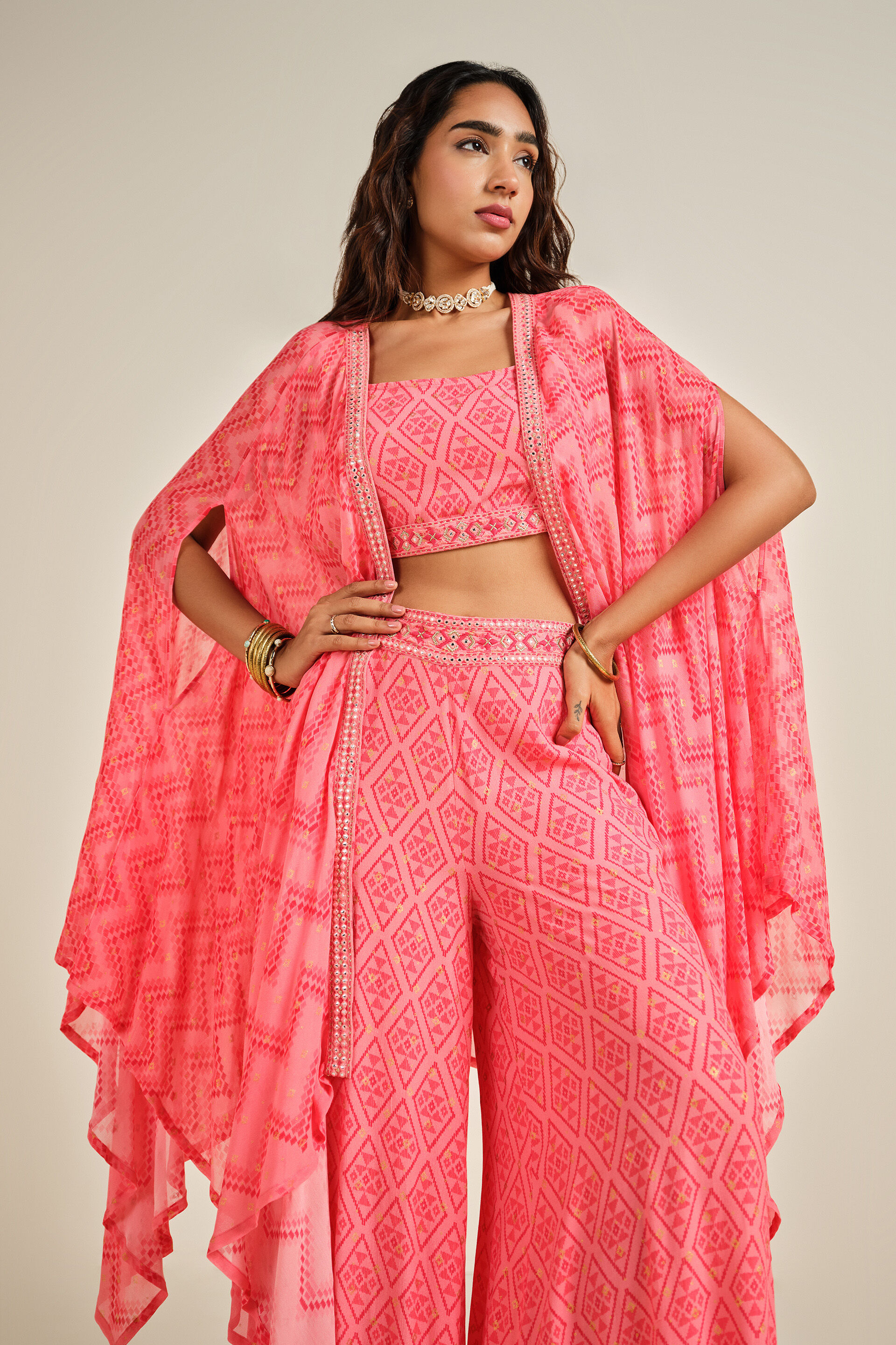 Peach Dreams Cotton Co-ord Set, Peach, image 2