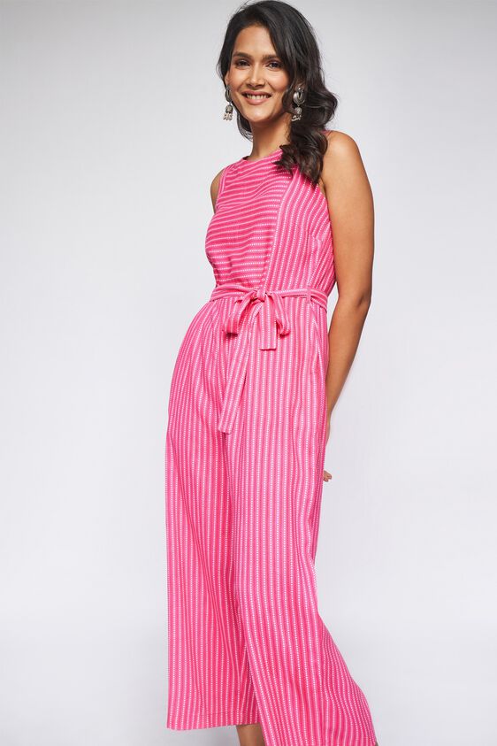4 - Pink Geometric Straight Jump Suit, image 4