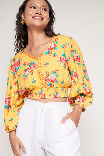Full Of Life Floral Top, Yellow, image 1