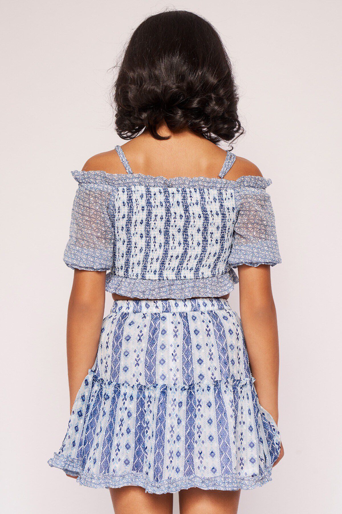 4 - Blue Smocking Geometric Suit, image 4