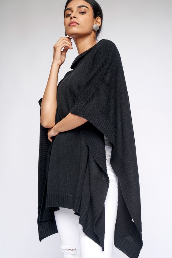 4 - Black Solid Flared Shrug, image 4