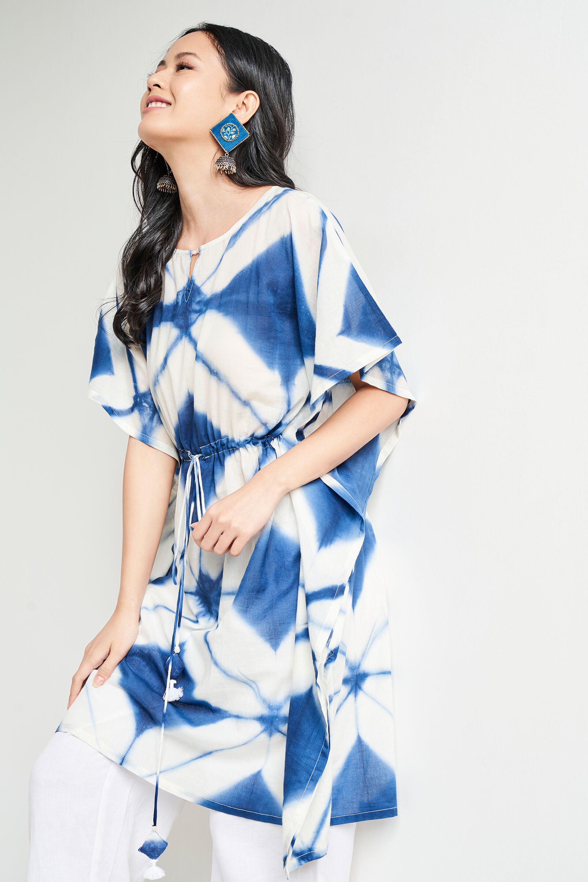 Global Desi Blue Printed Kurta - Buy Global Desi Blue Printed Kurta online  in India