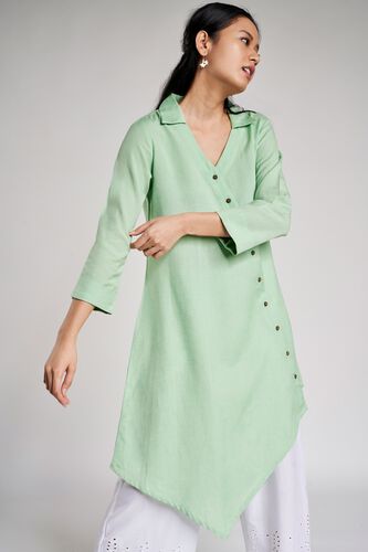 1 - Mint Solid Three-Quarter Sleeves Tunic, image 1