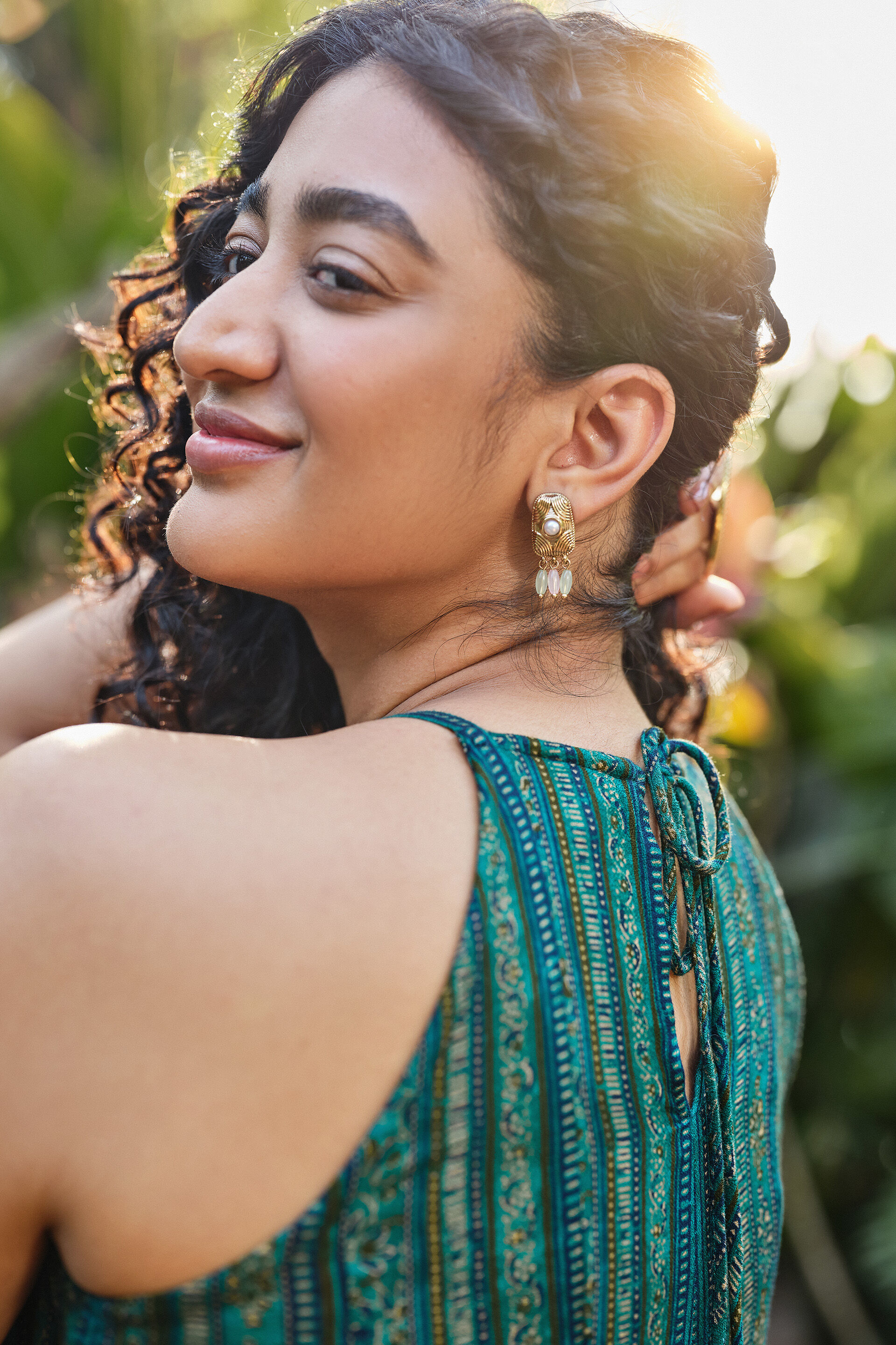 Tamara Teal Panelled Dress, Teal, image 4