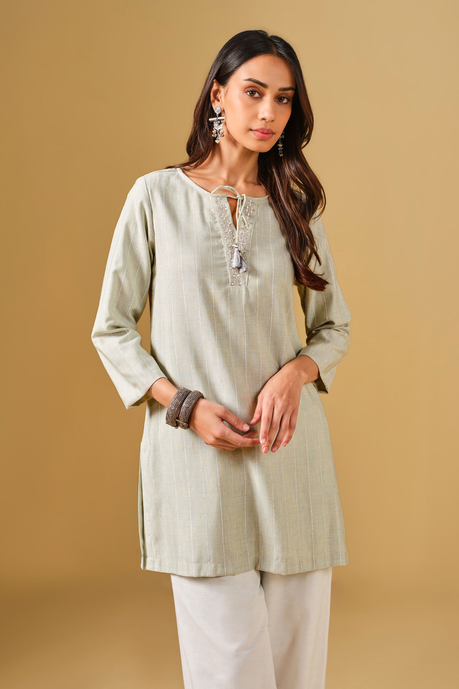 Embroidered Mint Green Tunic, Mint, image 3
