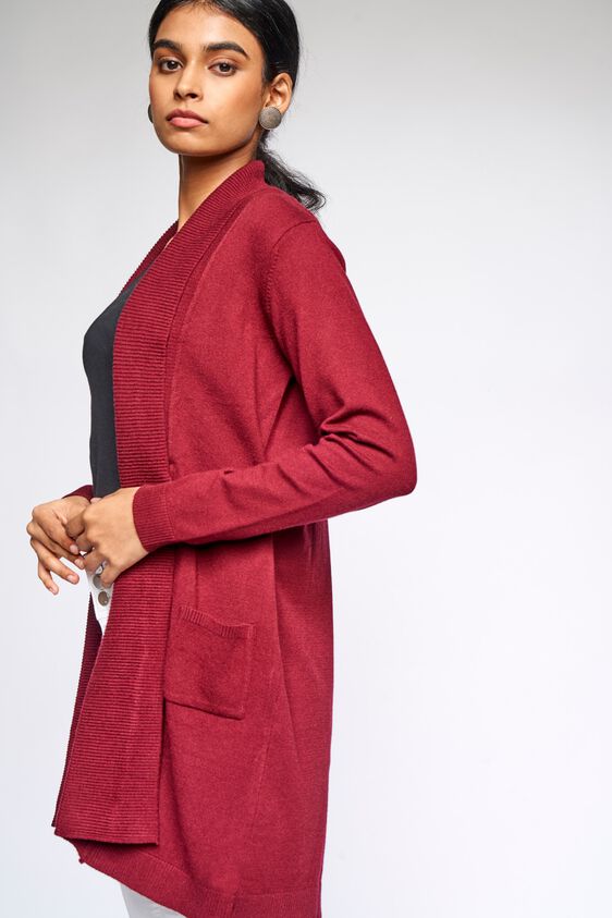 4 - Red Solid Straight Shrug, image 4