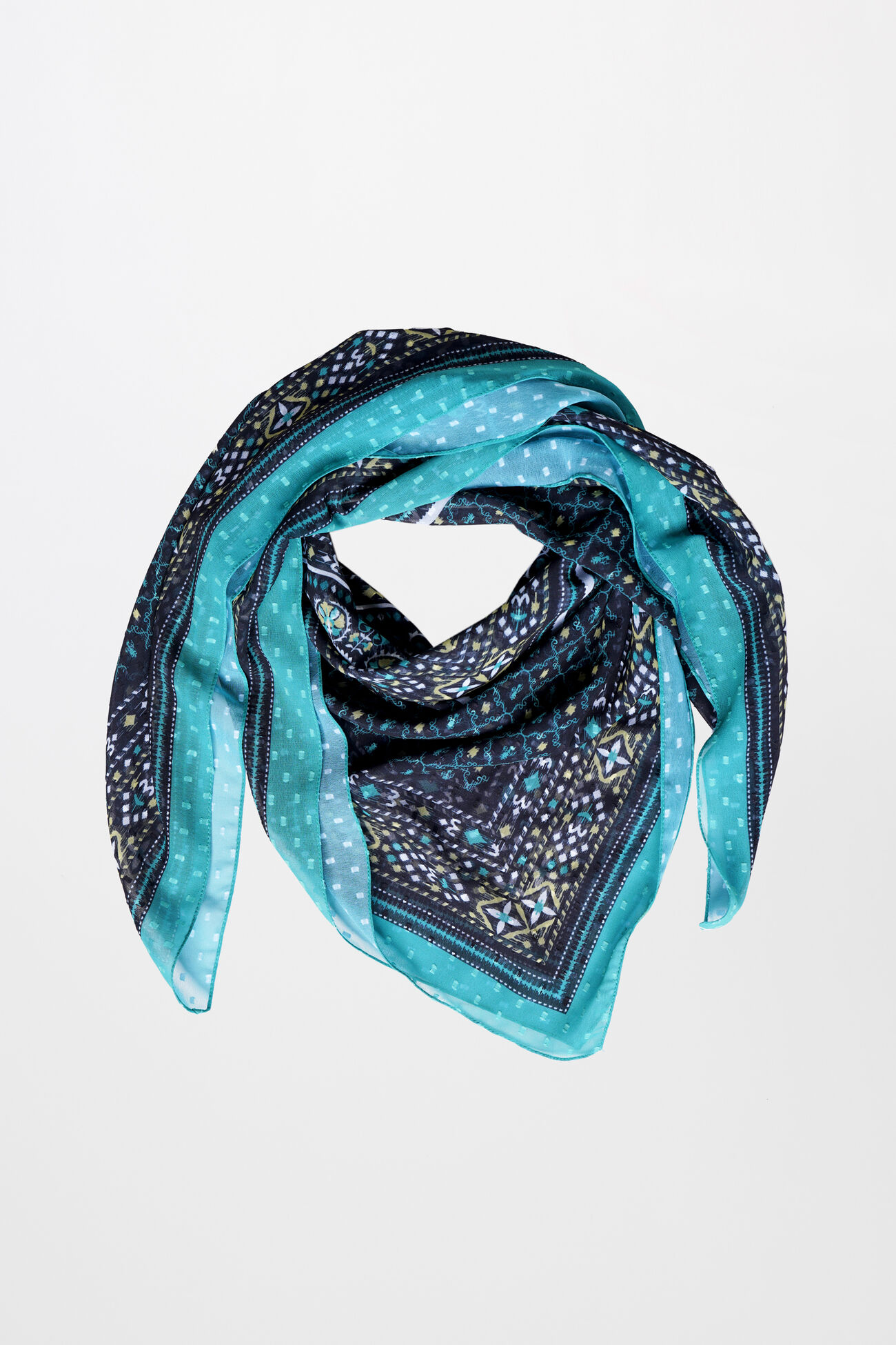 Green Georgette Scarf, , image 1