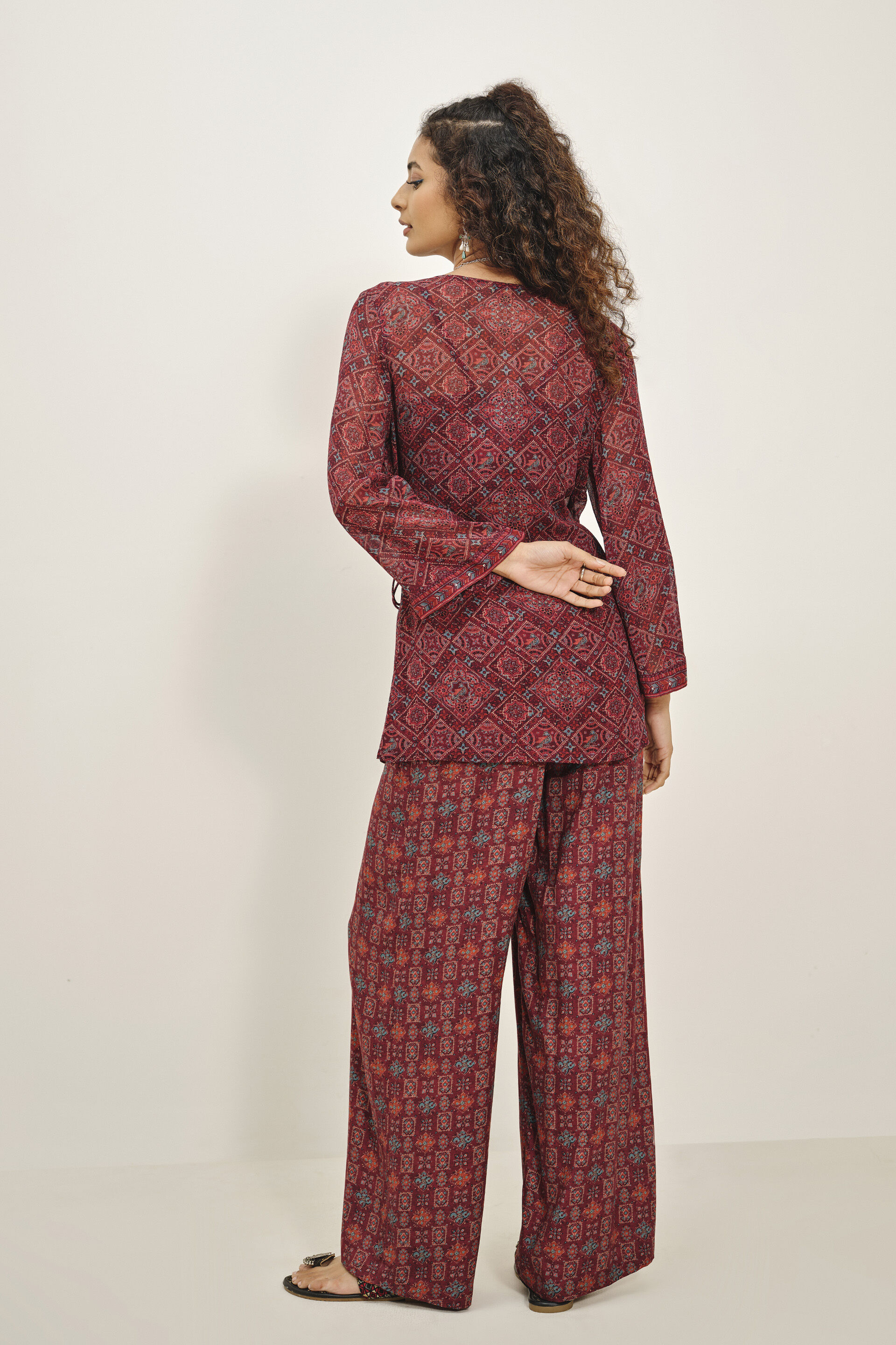 Burgundy Pyaar Co-ord Set, Burgundy, image 5