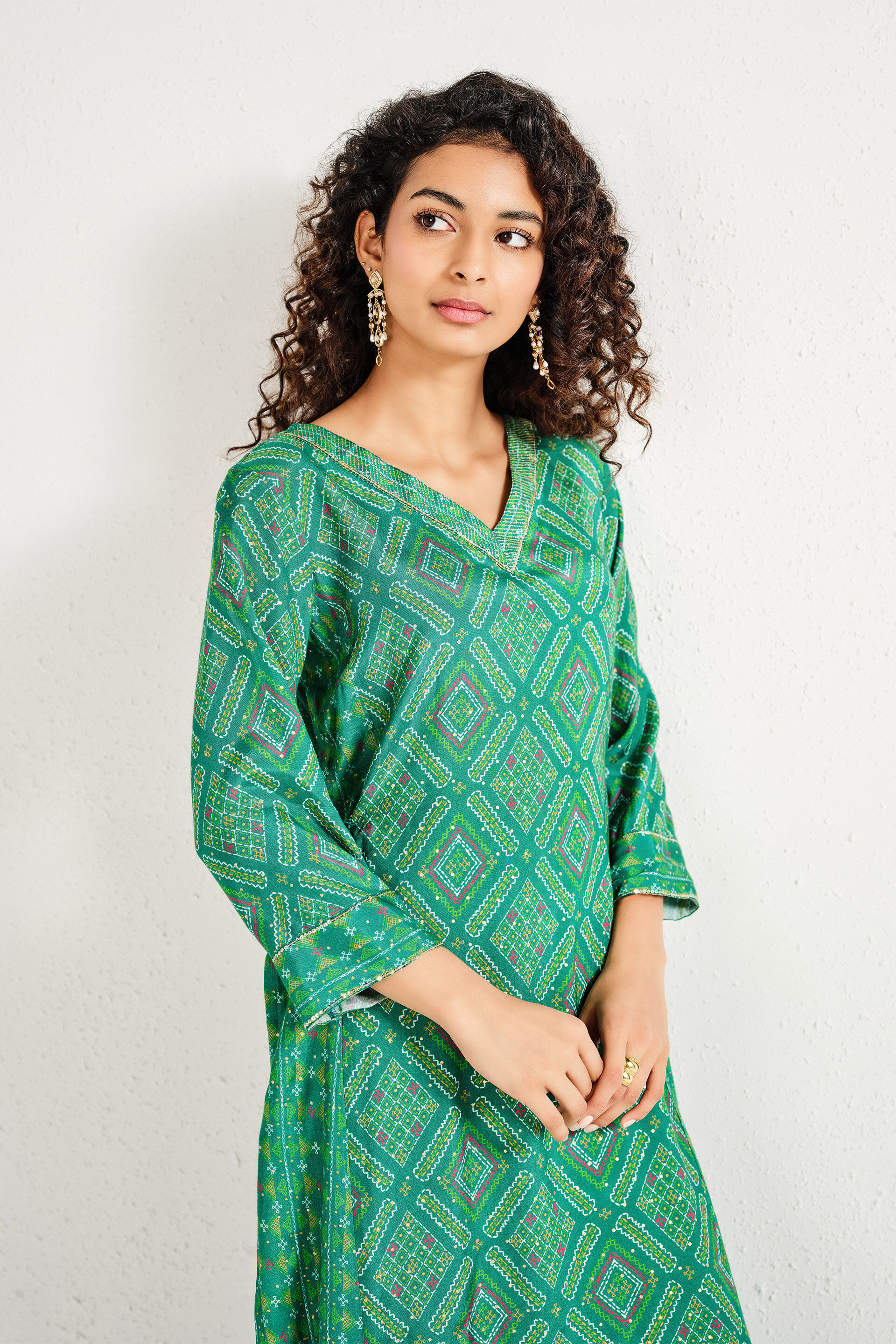 Spring Green Kurta Set, Green, image 3