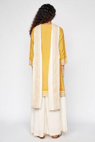 4 - Mustard Printed Fit & Flare Suit, image 4