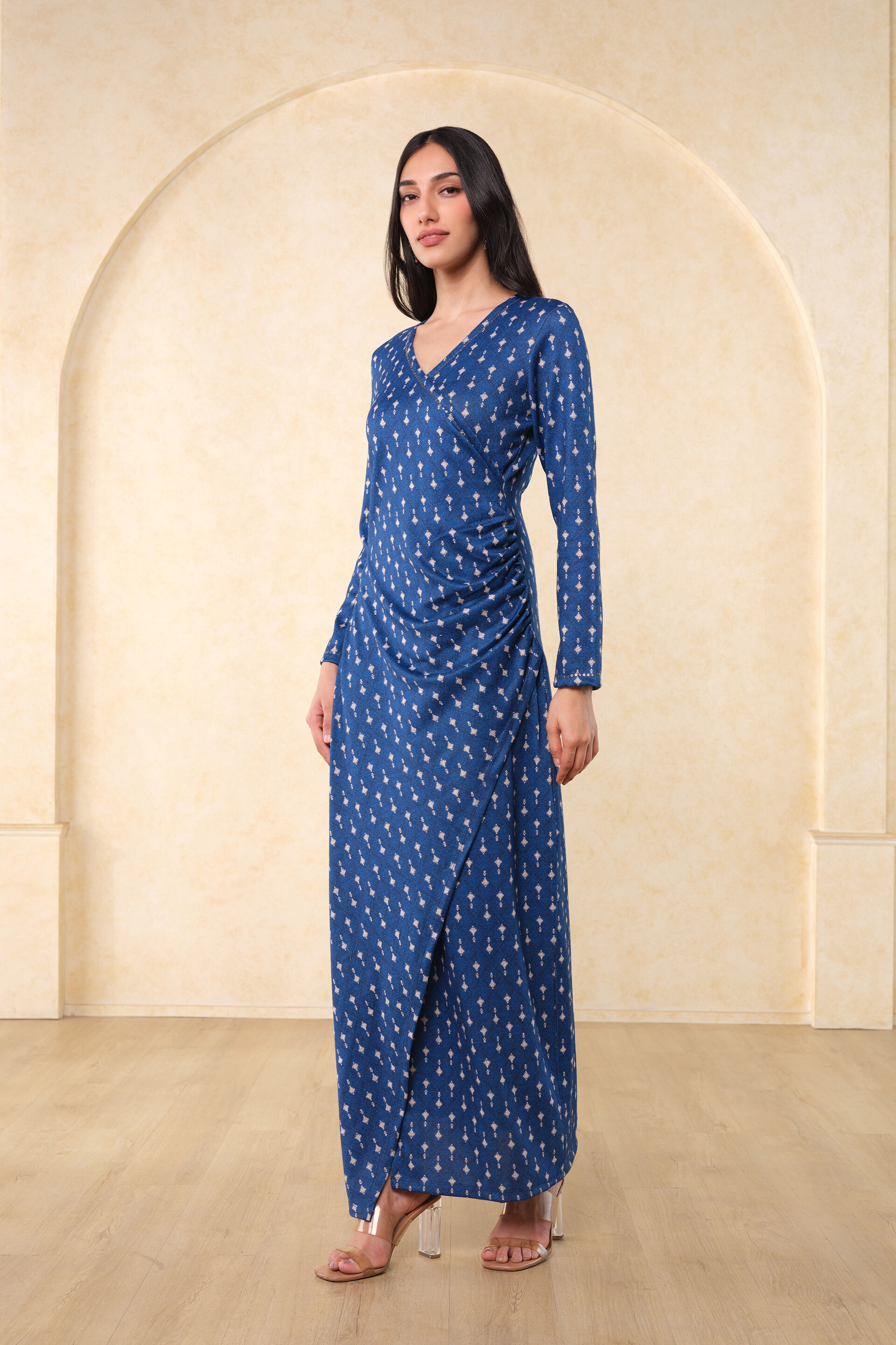 global desi blue maxi dress Printed Dress Global Desi Maxi Dresses Online Sky Blue Printed Maxi Dress  Indian Dresses Online Shop