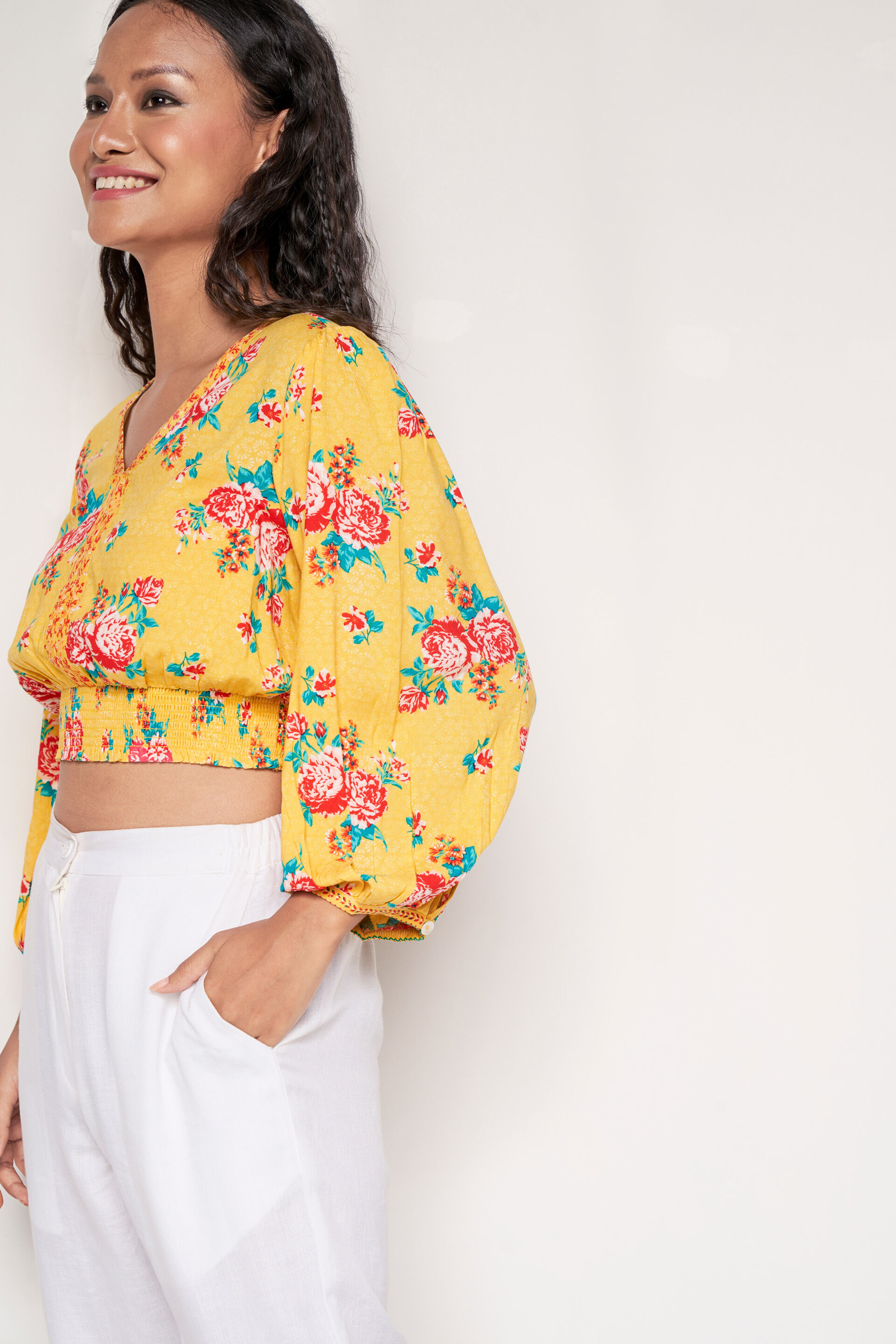 Full Of Life Floral Top, Yellow, image 7