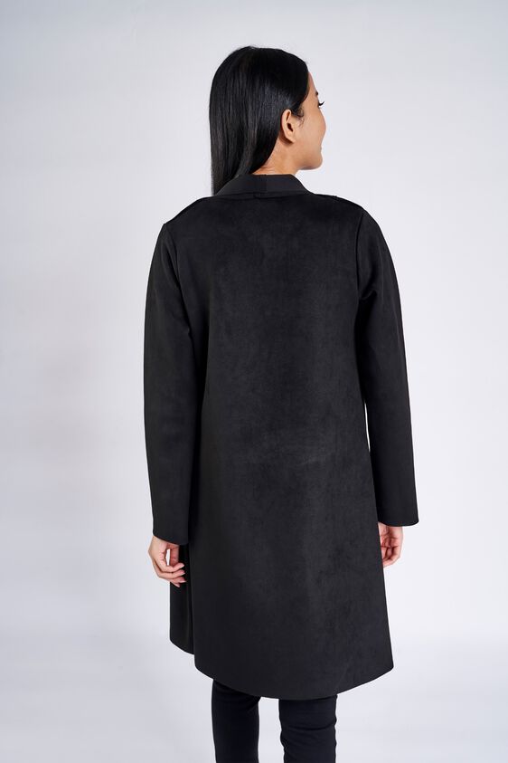 3 - Black Fringed Sheath Longline Shrug, image 3
