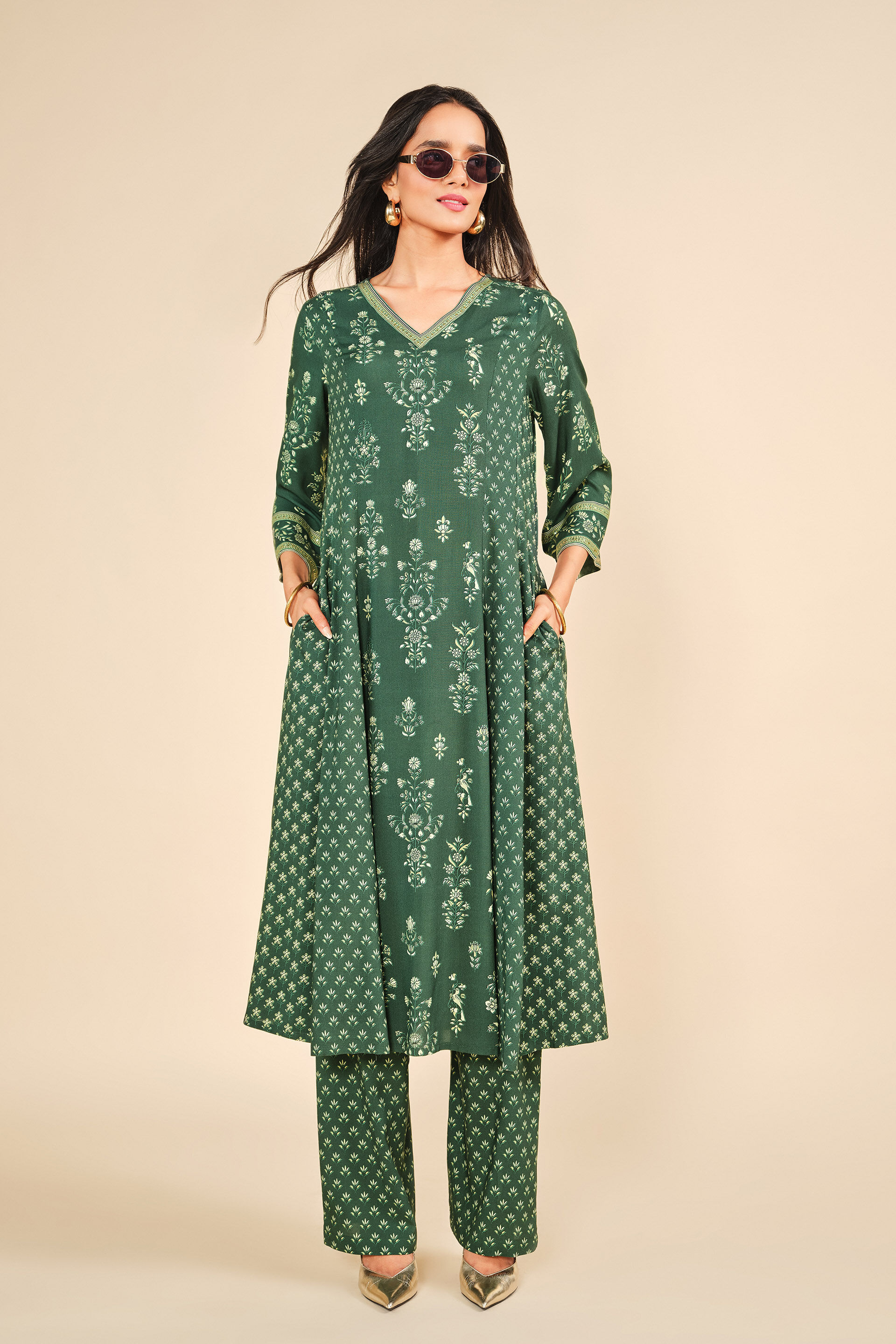 Aashiqana Kurta Set, Green, image 3